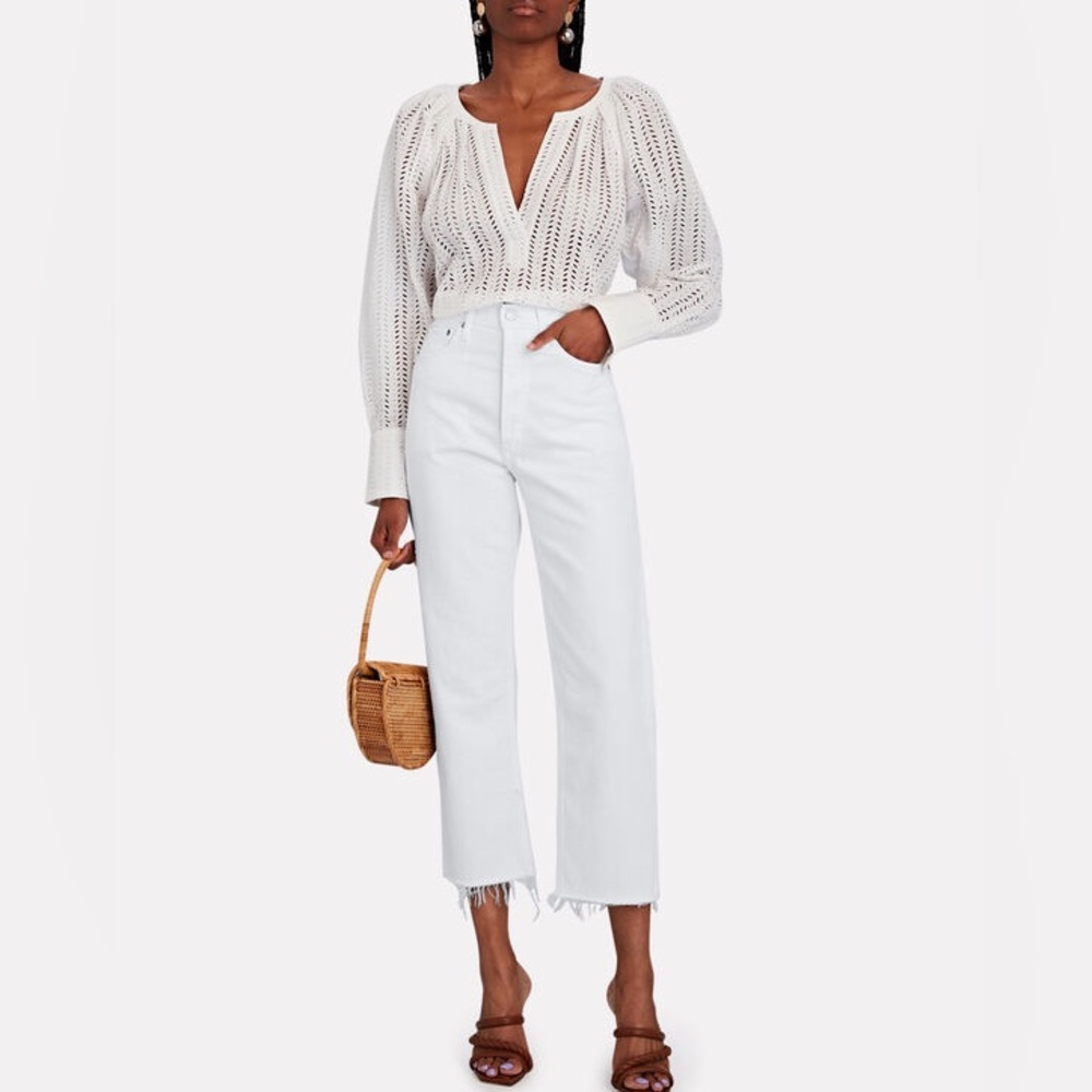 Agolde 90s straight cut jeans in white size 25